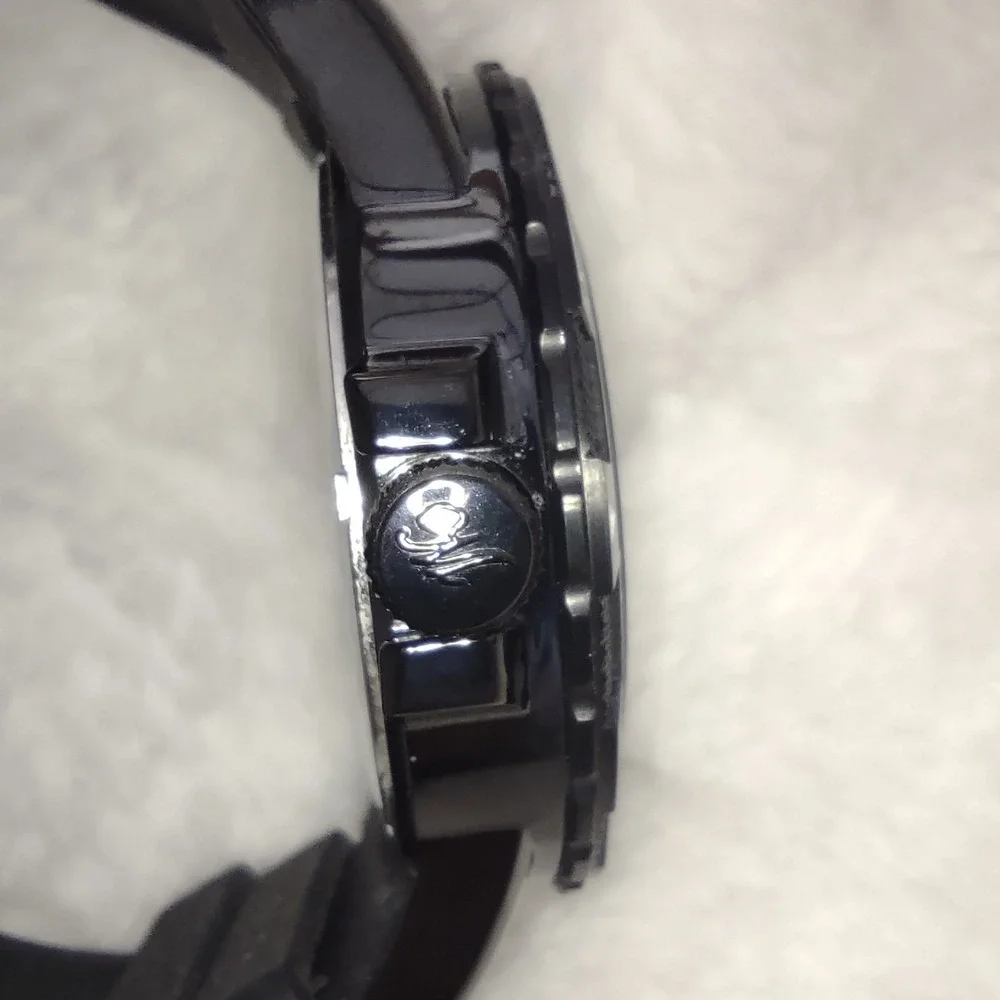 Magico Invader Mens Watch Silver Dial Swiss Made Black Silicone 413128394 100M